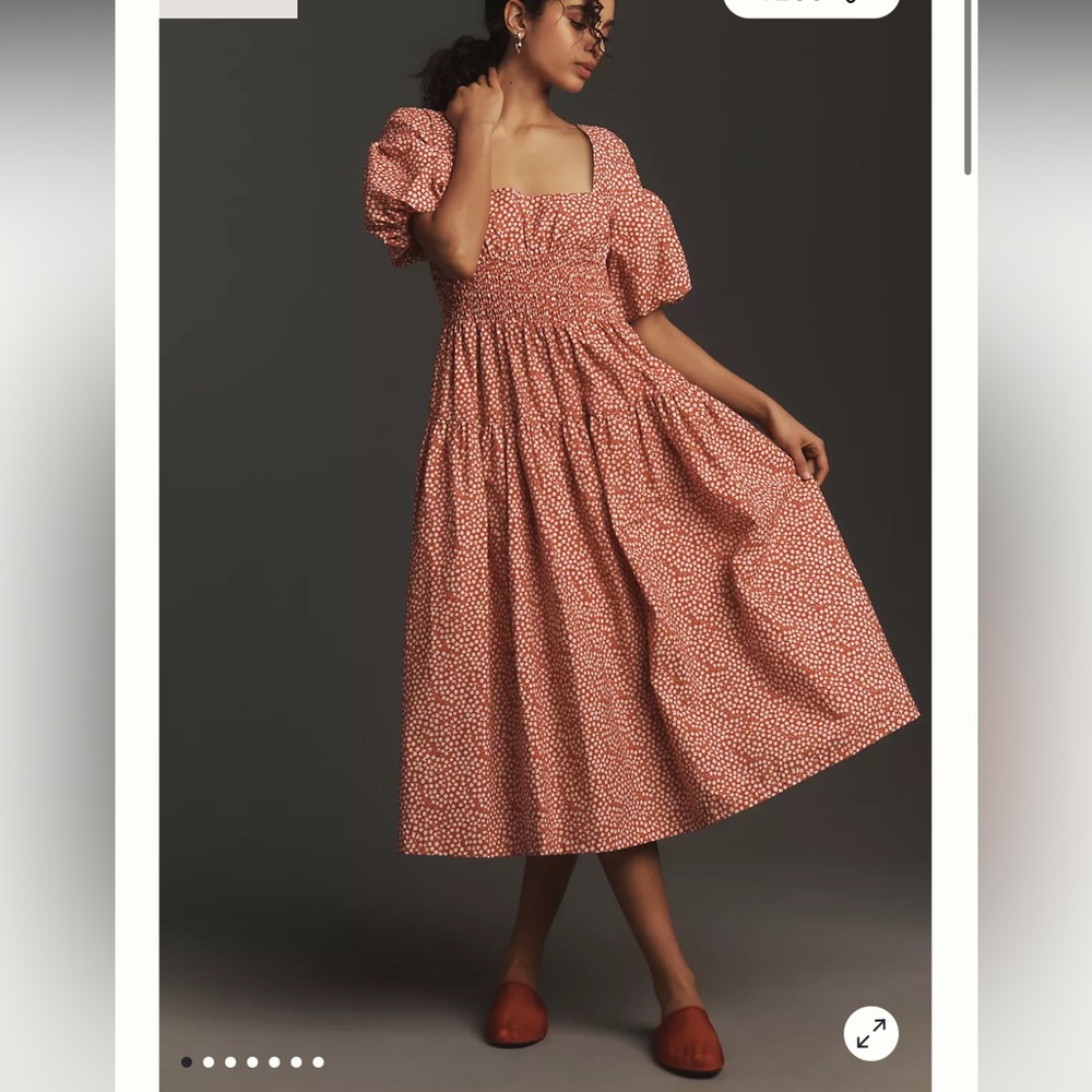 Anthropologie Red Midi Dress